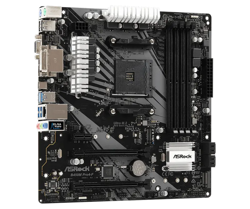 Placă de bază ASRock B450M PRO4-F AM4 Micro-ATX