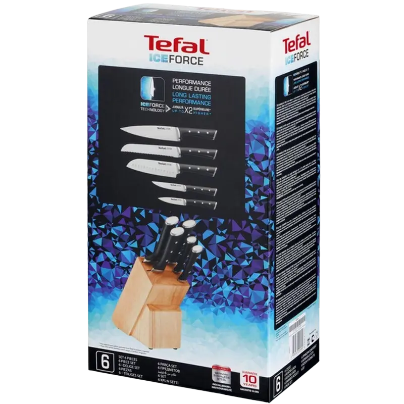 Набор ножей Tefal K232S574 Ice Force Черный