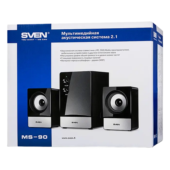 Компьютерные колонки SVEN MS-90 Серебристый