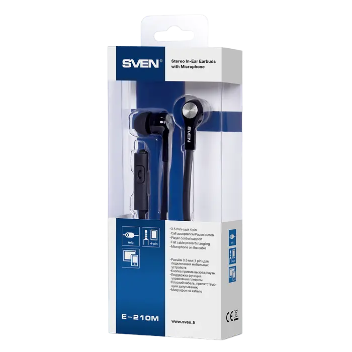 Наушники SVEN E-210M Чёрный