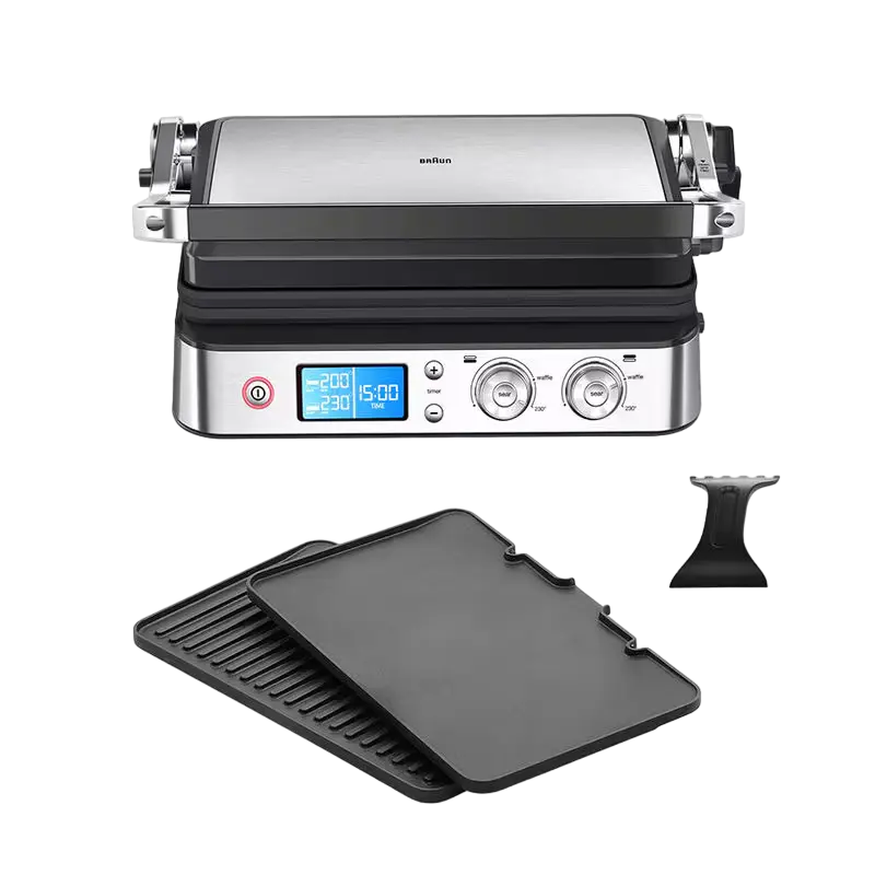 Электрический Гриль Braun MultiGrill 9 Contact Черный | Нержавеющая сталь