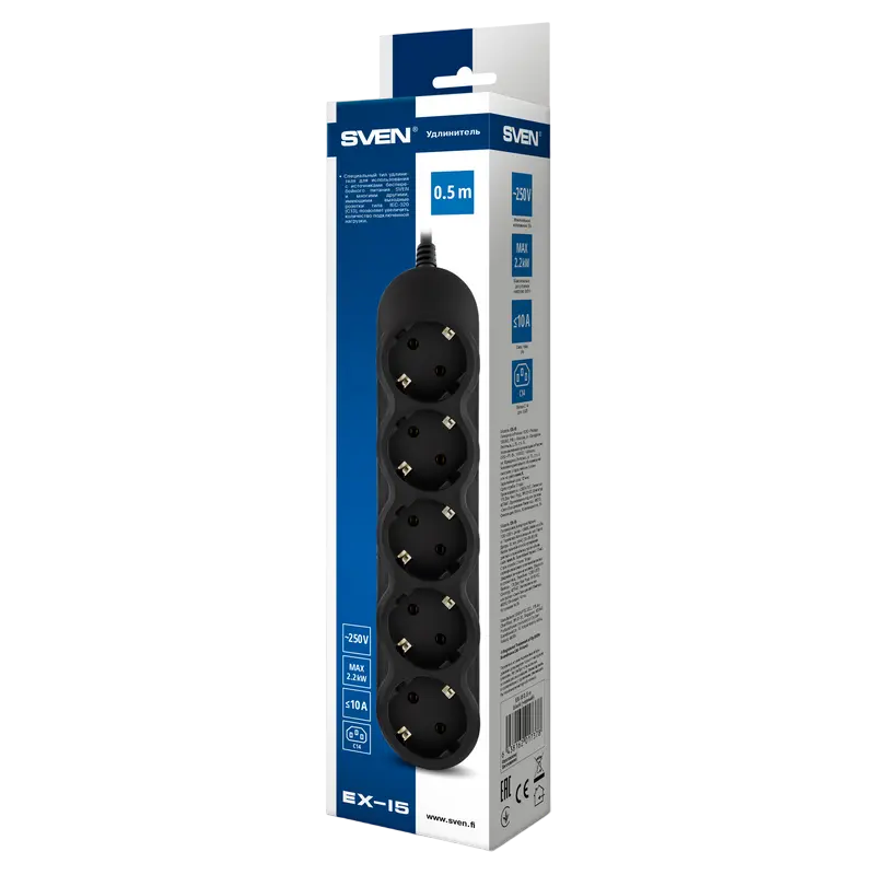 Prelungitor electric SVEN EX-I5 Negru