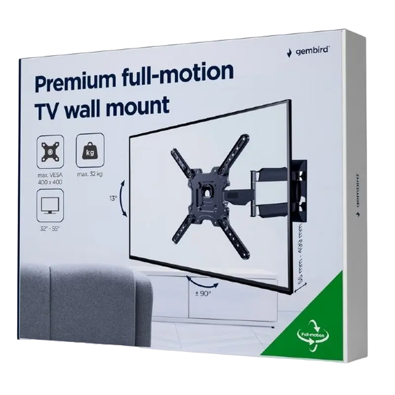 Кронштейн для телевизора Gembird WM-55ST-01 Черный