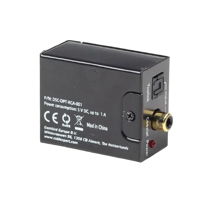 Аудио адаптер Cablexpert DSC-OPT-RCA-001 Черный