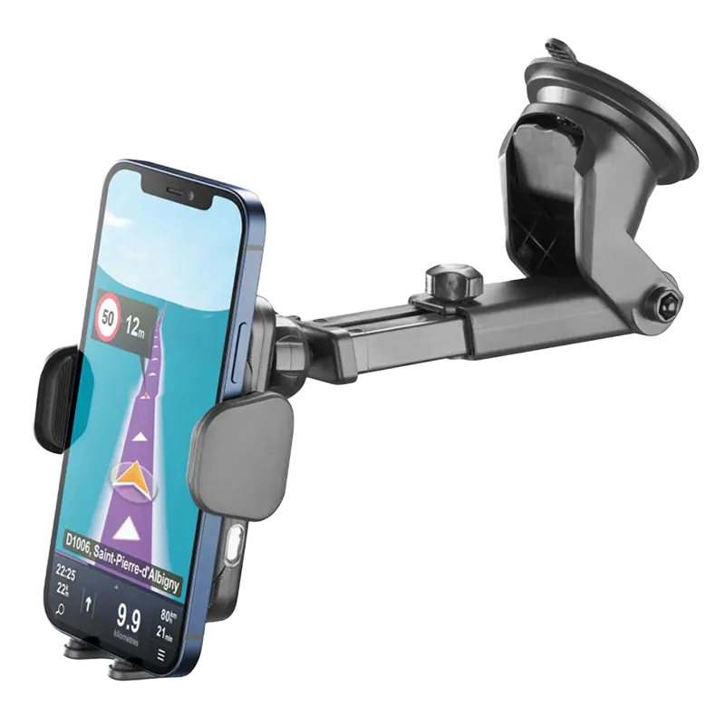 Автомобильный держатель Cellularline Hug Dual Pro 15W Черный