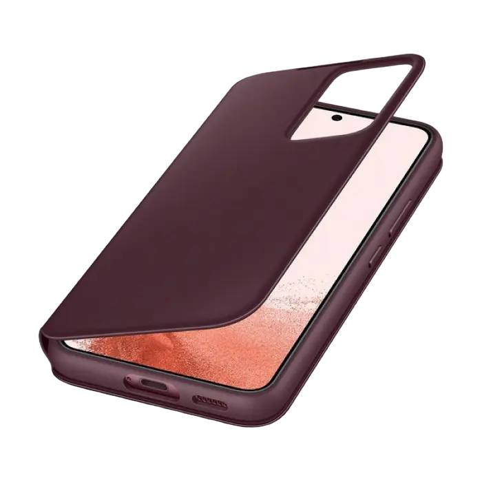 Чехол книжка Samsung Galaxy S22 Smart Clear View Cover Бордовый