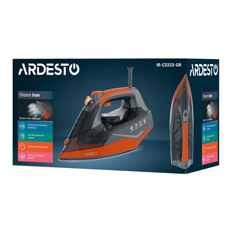 Утюг Ardesto IR-C2233-GR Черный | Оранжевый