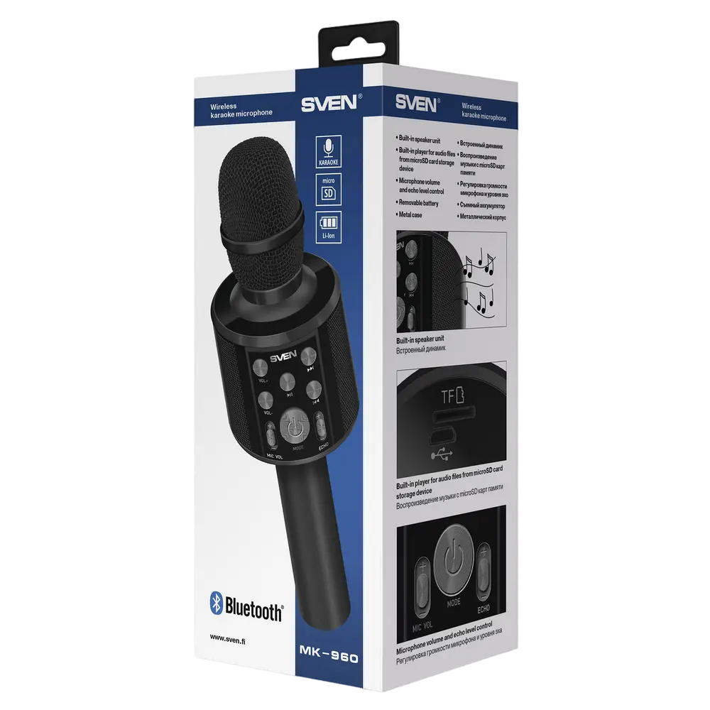 Караоке микрофон SVEN MK-960 Беспроводной Черный