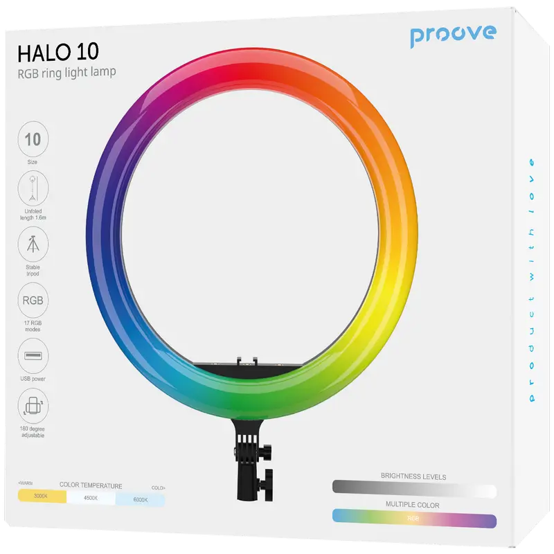 Lampă circulară Proove Halo 10 Alb