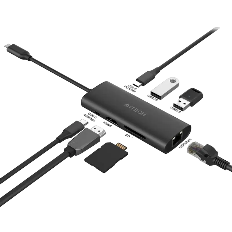 Док-станция A4Tech DST-80C Серый