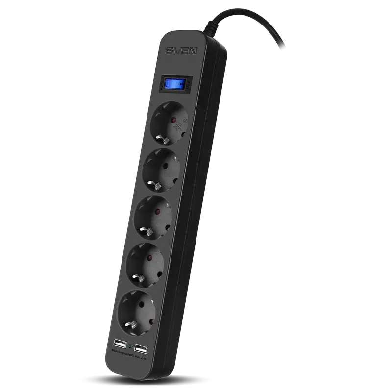 Prelungitor electric SVEN SF-05LU Negru