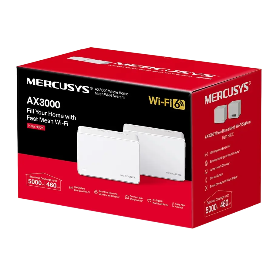 Домашняя Mesh Wi-Fi система MERCUSYS Halo H80X (2-pack) Белый