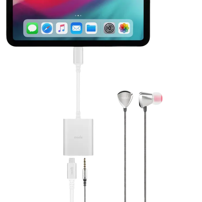 Audio Adaptor Moshi USB-C Digital Audio Adapter with Charging Argintiu