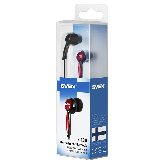 Наушники SVEN E-130 Чёрный/Красный