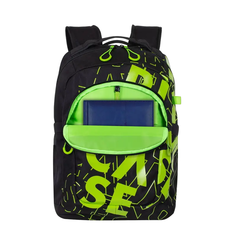 Повседневный рюкзак Rivacase Heide Чёрный/Лайм