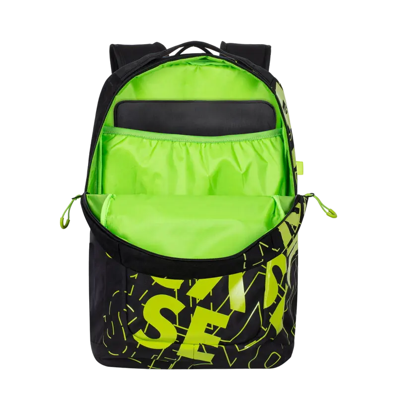 Повседневный рюкзак Rivacase Heide Чёрный/Лайм