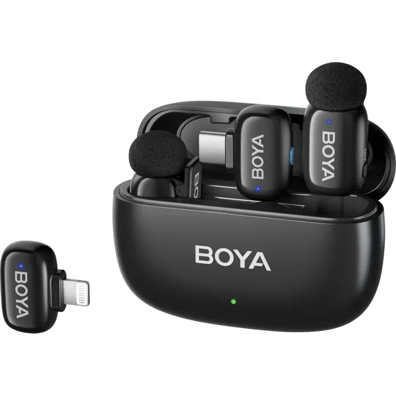 Портативный записывающий микрофон Boya Mini-12 Беспроводной Черный