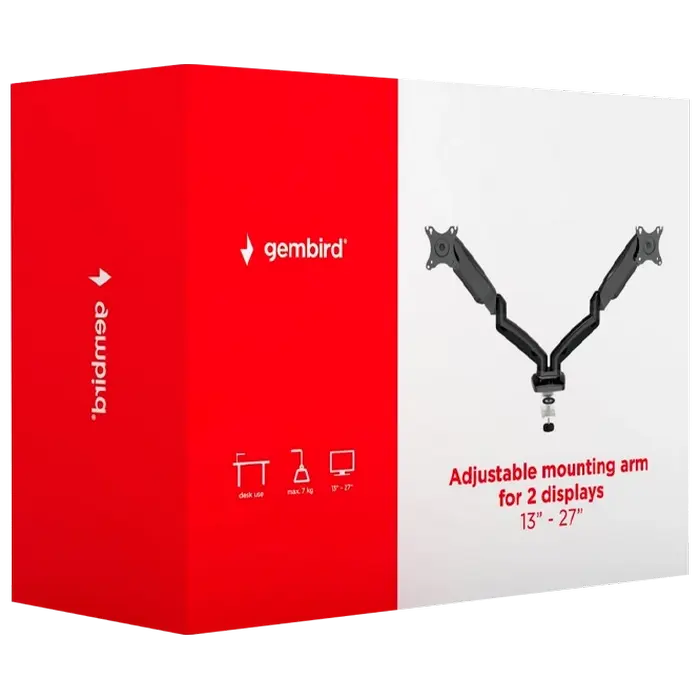 Suport birou pentru monitoare Gembird MA-DA2-01 Negru