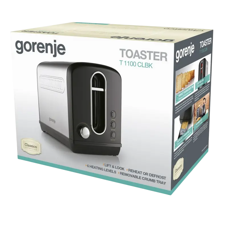 Тостер Gorenje T1100CLBK Нержавеющая сталь