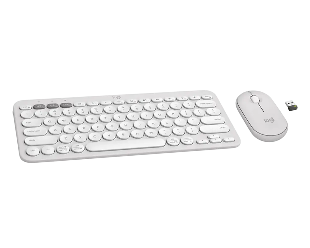 Клавиатура и мышь Logitech Pebble 2 Combo Мембрана Белый