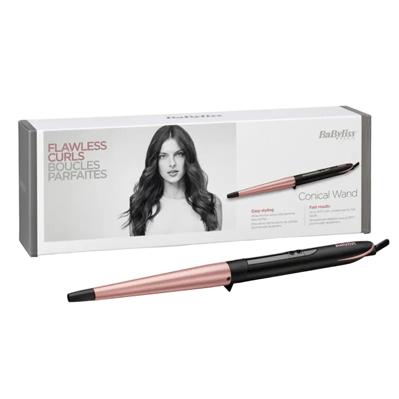 Плойка BaByliss Conical Wand C454E Чёрный | Розовый