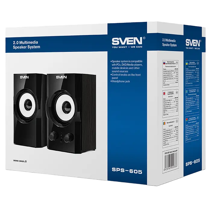 Компьютерные колонки SVEN SPS-605 Черный