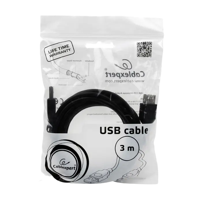 Cablu prelungitor Cablexpert CCP-USB2-AMAF-10 Negru