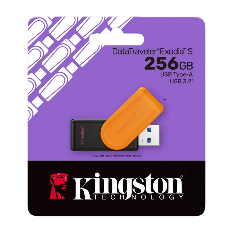 USB Flash накопитель Kingston DataTraveler Exodia S 256ГБ Черный | Оранжевый