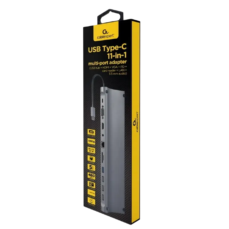 Док-станция Gembird A-CM-COMBO11-01 Серый