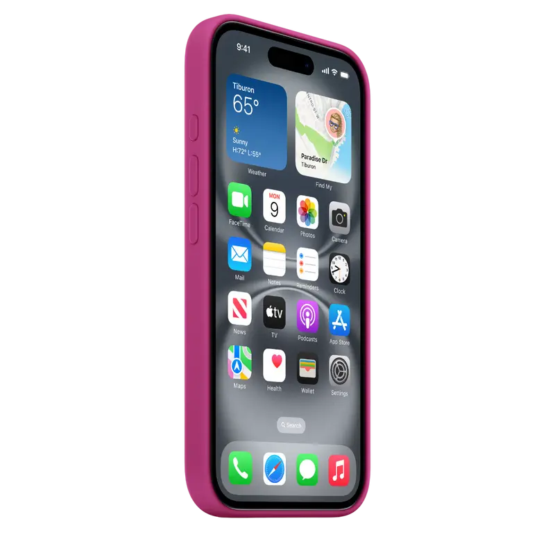 Чехол Apple iPhone 16 Silicone Case MagSafe A3313 Silicone Case with MagSafe Фуксия