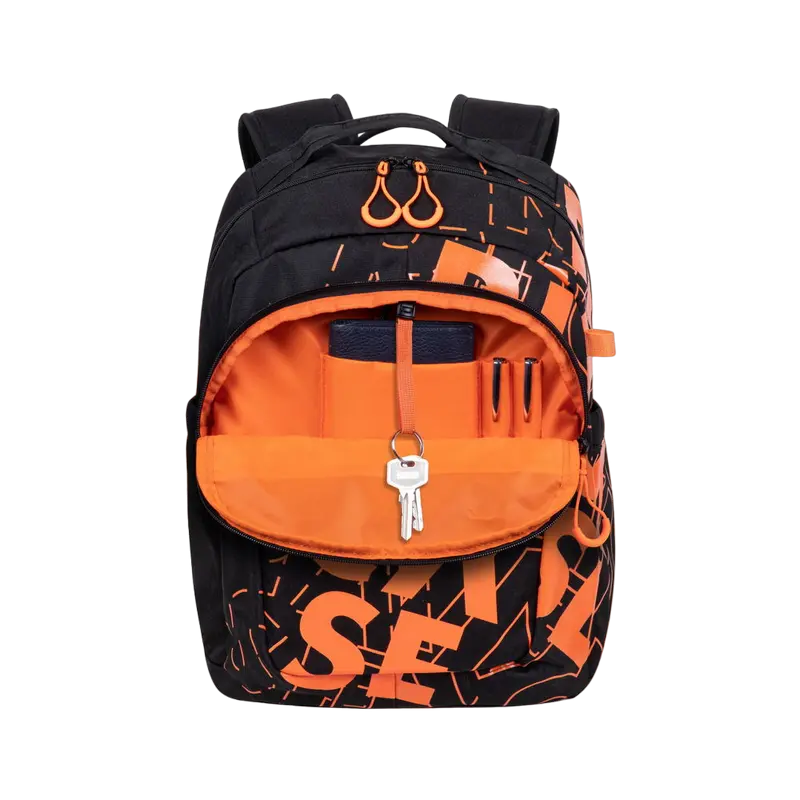 Rucsac zilnic Rivacase Heide Negru/Portocaliu