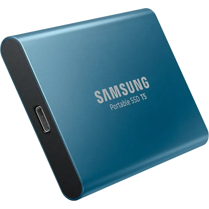 Внешний портативный SSD накопитель Samsung T5 500 ГБ Синий