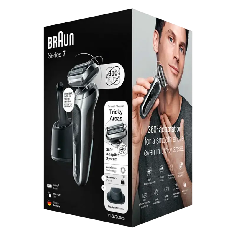 Электробритва мужская Braun Series 7 71-S7200cc Wet & Dry Серебристый