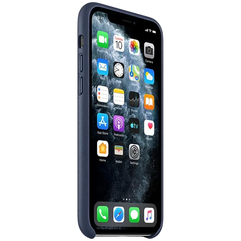 Чехол Apple iPhone 11 Pro Leather Case Кожаный чехол Темно-синий