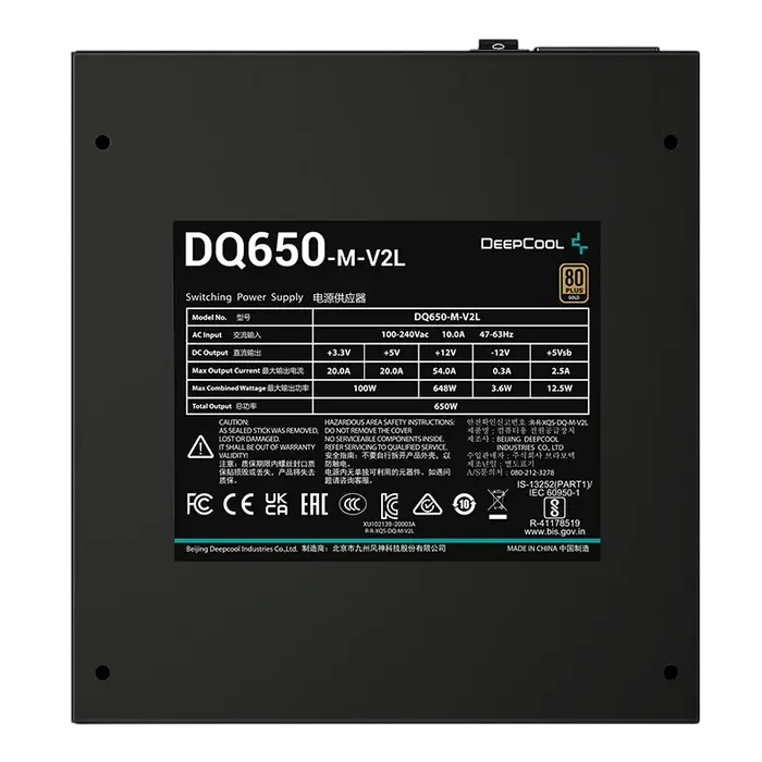 Tip Блок питания для компьютеров Deepcool DQ650-M-V2L ATX Черный