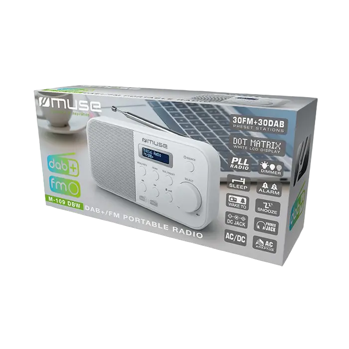 Radio portabil MUSE M-109 DBW Alb