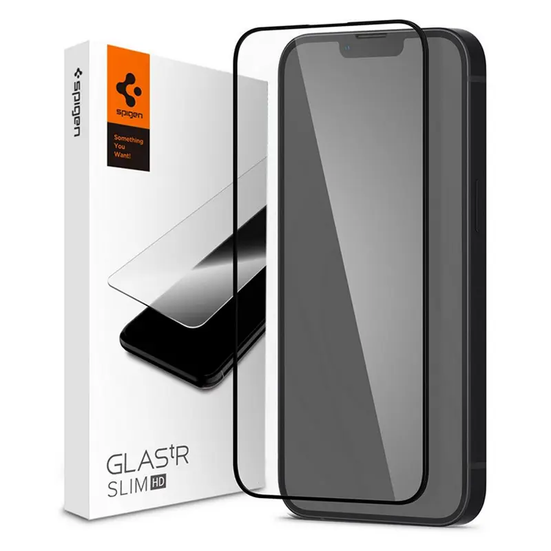Защитное стекло Spigen Apple iPhone 13 Pro Max/14 Plus Tempered Glass FC Черный