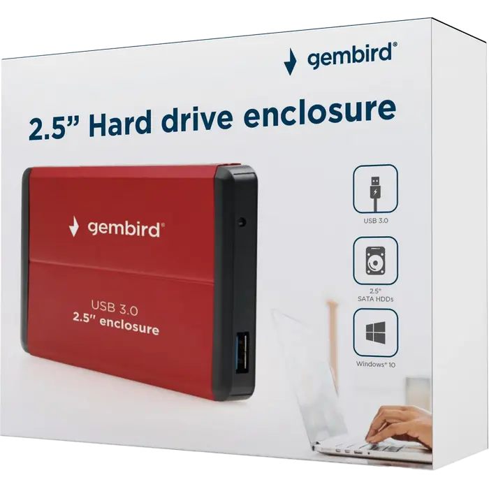 Внешний корпус Gembird EE2-U3S-2-R Красный