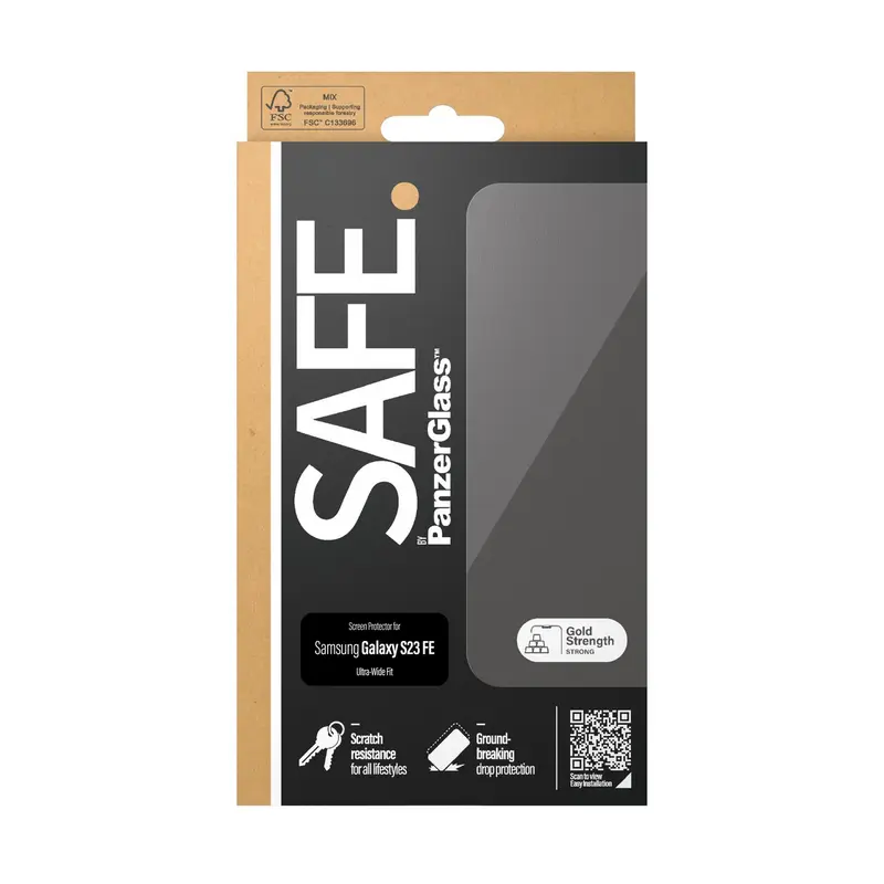 Защитное стекло PanzerGlass Samsung Galaxy S23 FE Tempered Glass UWF SAFE. Прозрачный