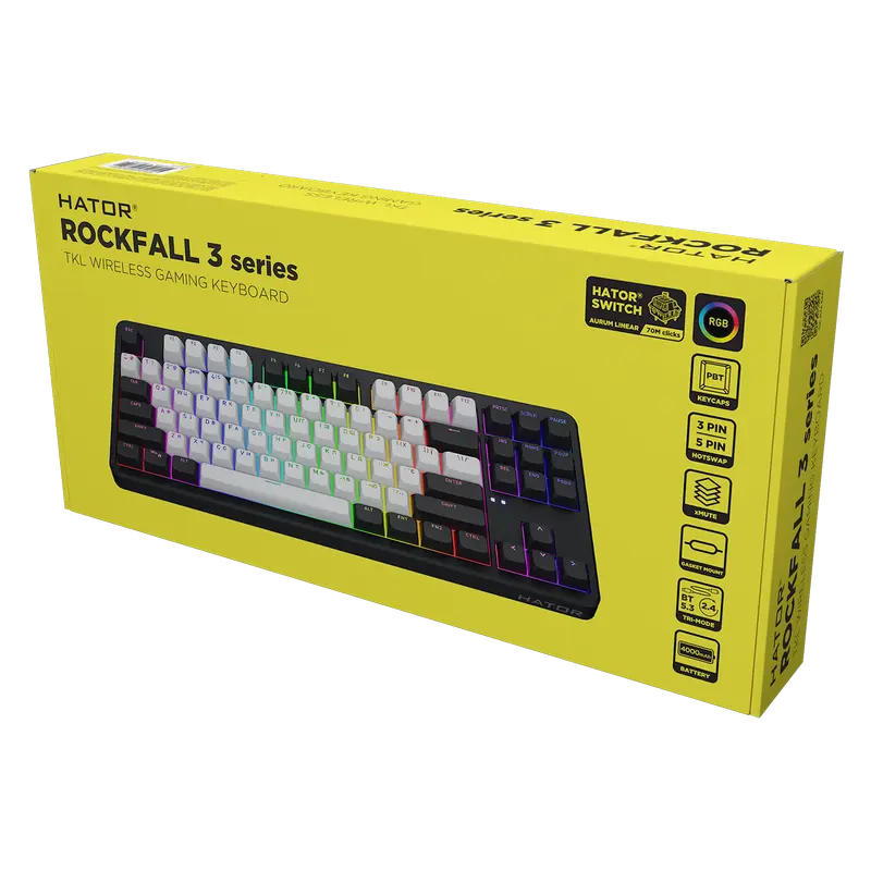 Tastatură HATOR Rockfall 3 TKL Mecanic Negru
