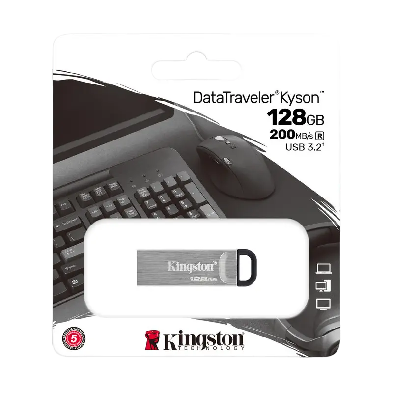 USB Flash накопитель Kingston DataTraveler Kyson 128ГБ Серебристый