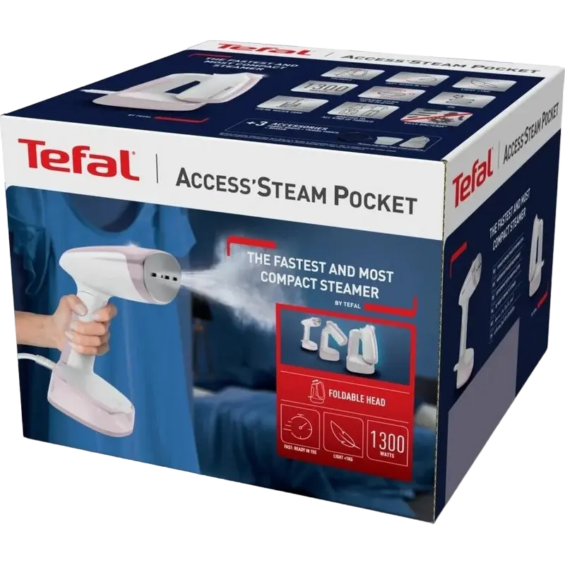 Ручной отпариватель Tefal DT3050E1 Белый/Розовый