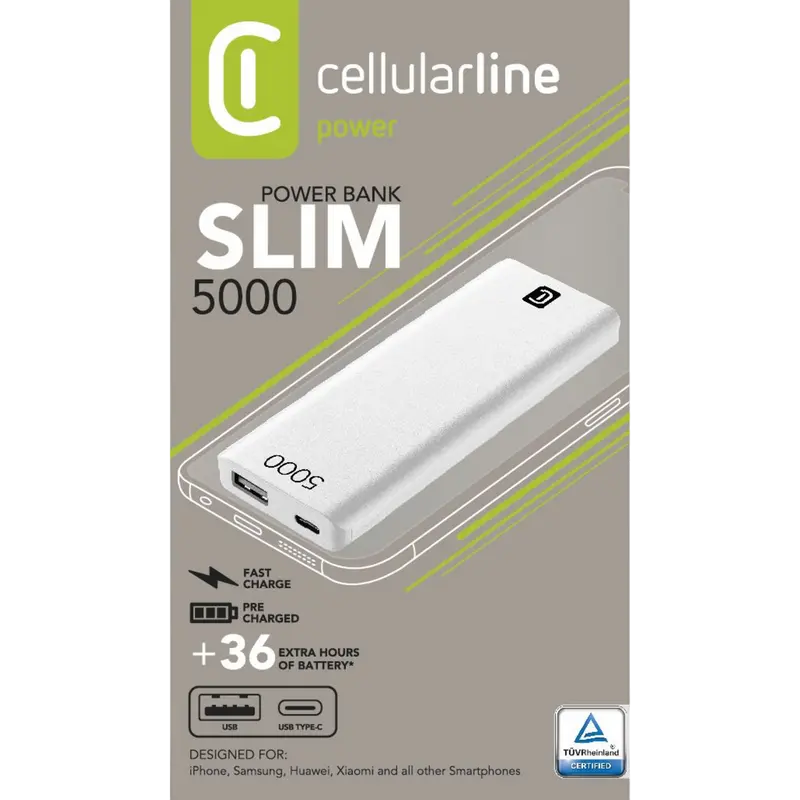 Acumulator extern Cellularline FreePower Slim Alb