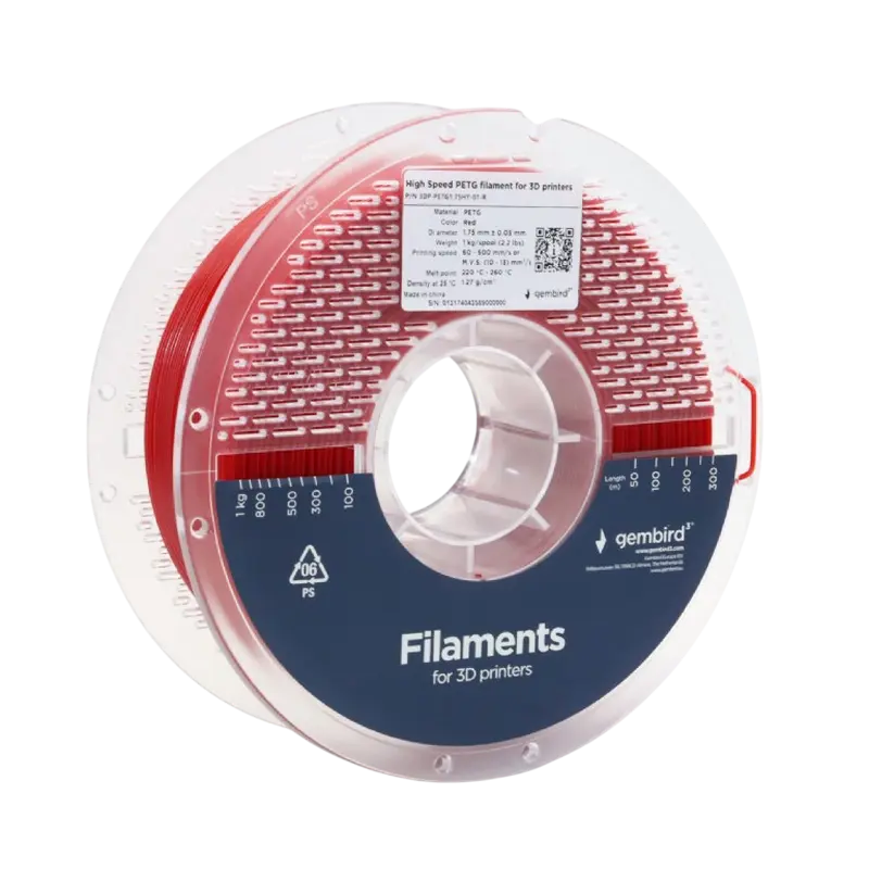 Нить для 3D-принтера Gembird 3DP-PETG1.75HY-01-R Красный