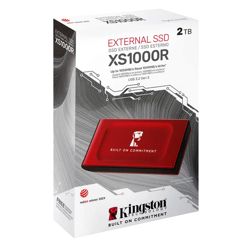 Внешний портативный SSD накопитель Kingston XS1000 BoC 2 ТБ Красный