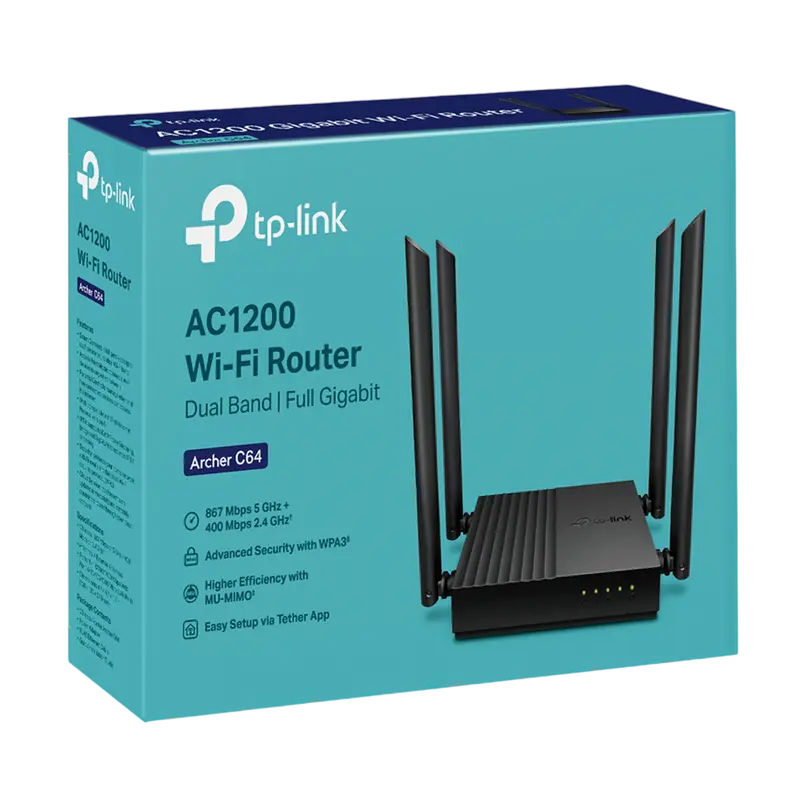 Беспроводной маршрутизатор TP-LINK Archer C64 Черный