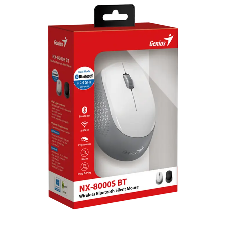 Беcпроводная мышь Genius NX-8000S BT Беспроводное Белый