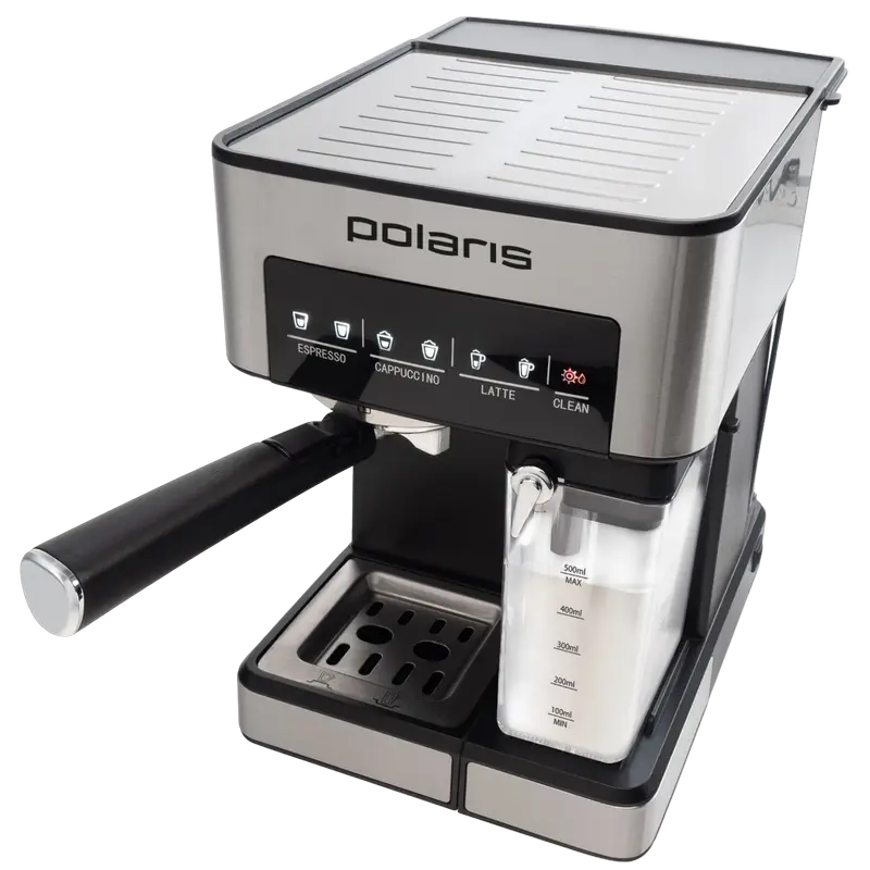 Кофеварка рожковая Polaris PCM 1541E Серебристый