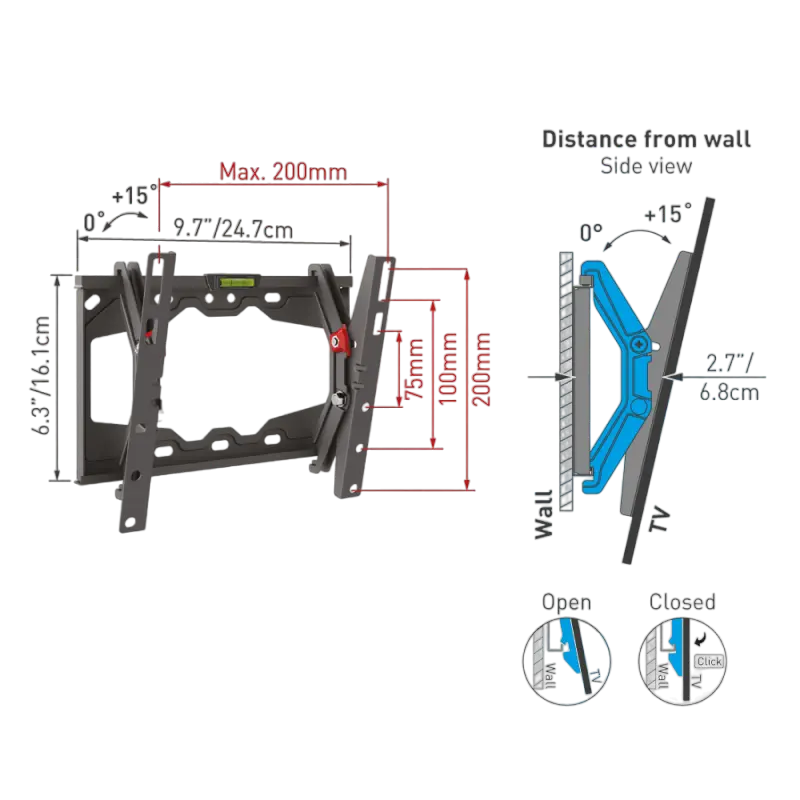 Кронштейн для телевизора BARKAN E210+ Черный
