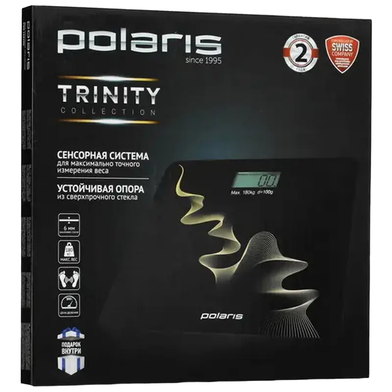 Электронные напольные весы Polaris PWS 1882DG Trinity Collection Черный